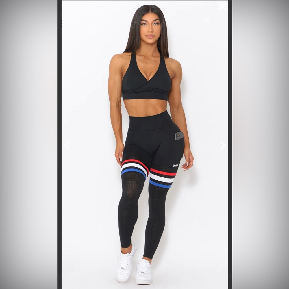 Bombshell SCRUNCH THIGH-HIGHS red, white and blue strip - rare